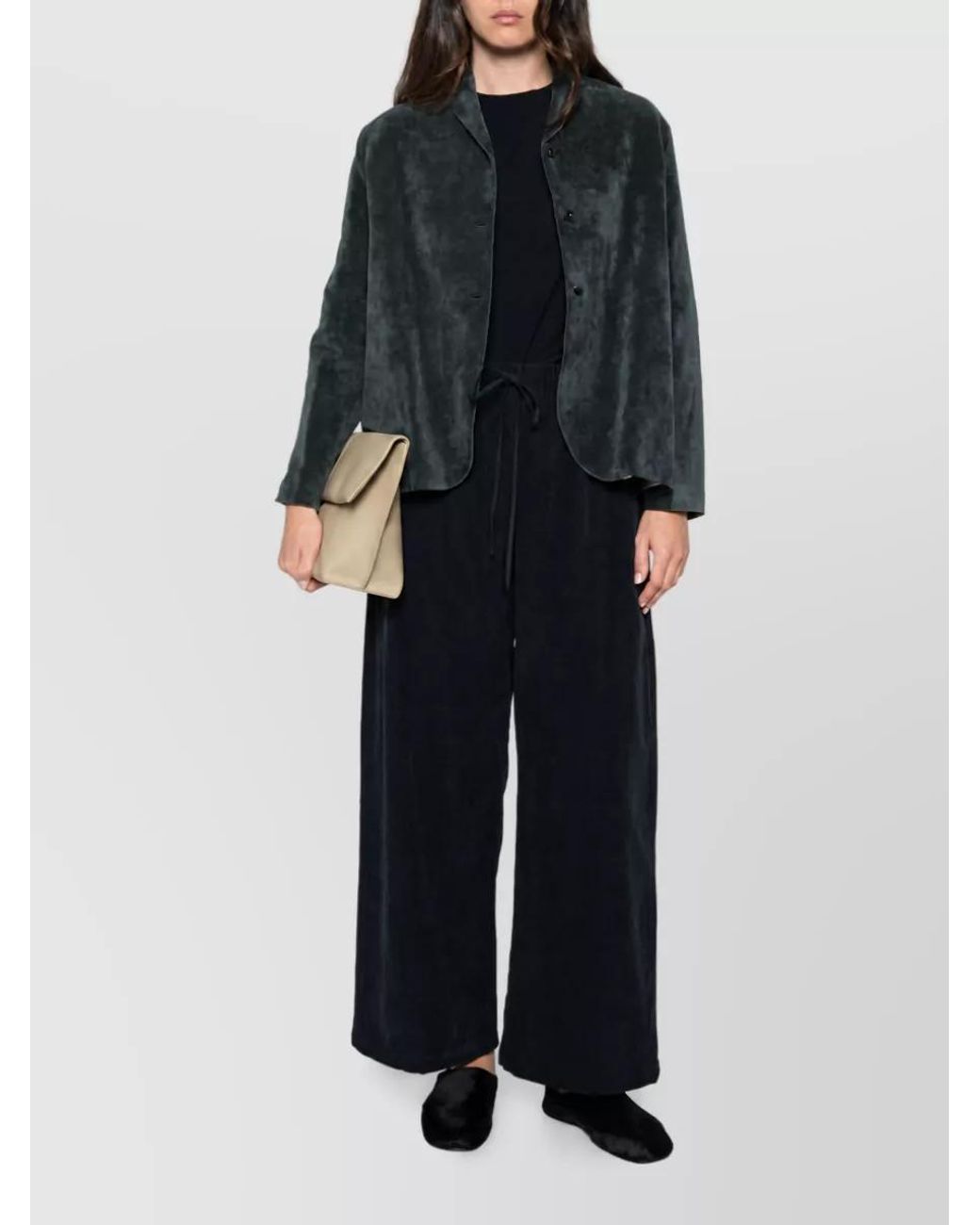 Apuntob Black Textured Oversized Coat