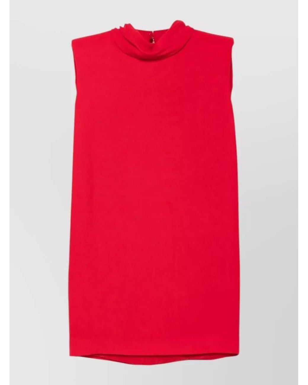 Valentino Red Silk Draped Sleeveless Mini Dress
