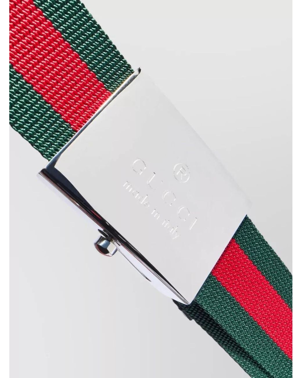 Gucci White Web Canvas Belt for men