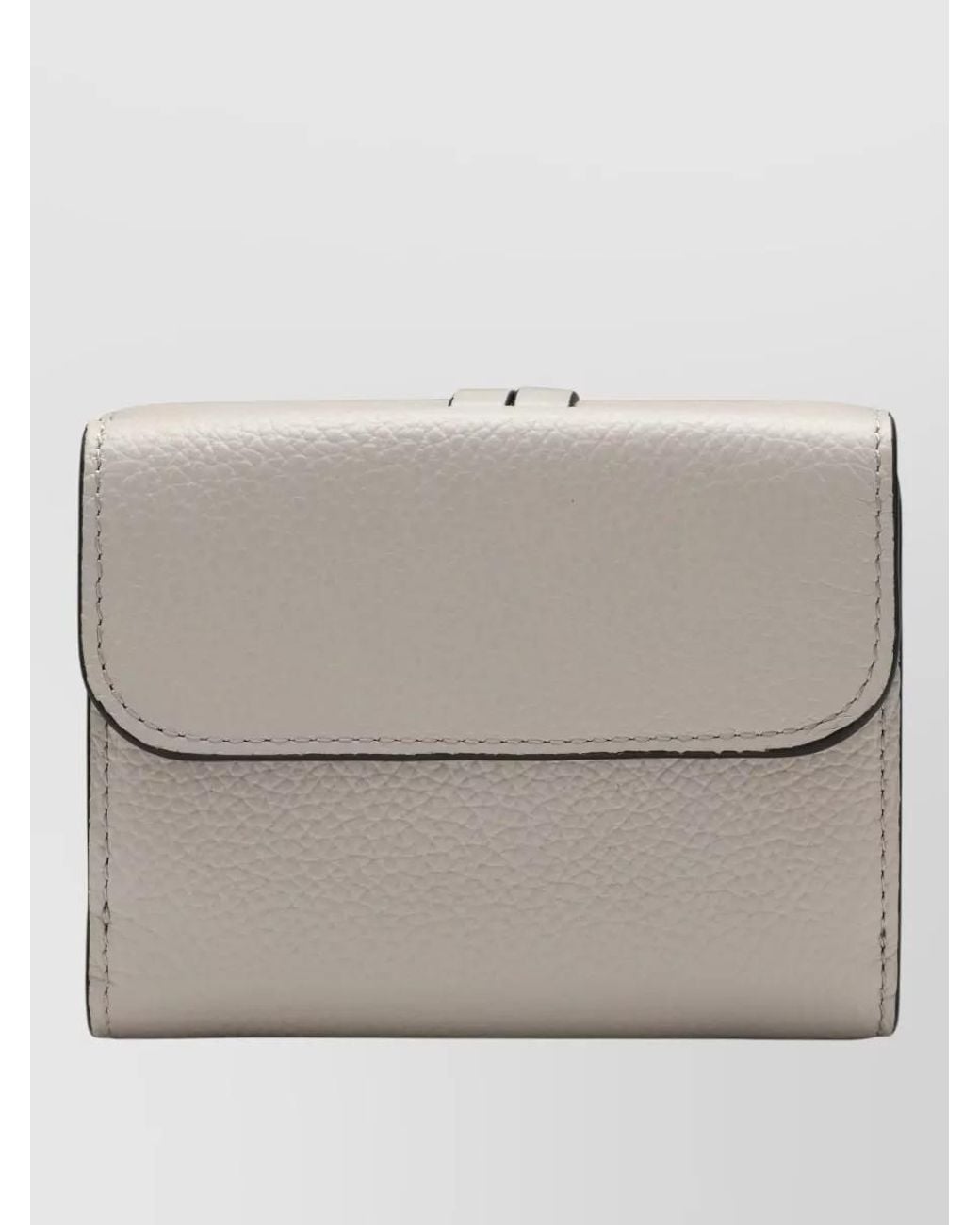 Chloé Gray Leather Trifold Wallet