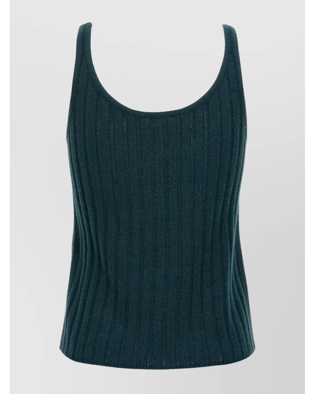Eres Green Cashmere Wool Tank Top