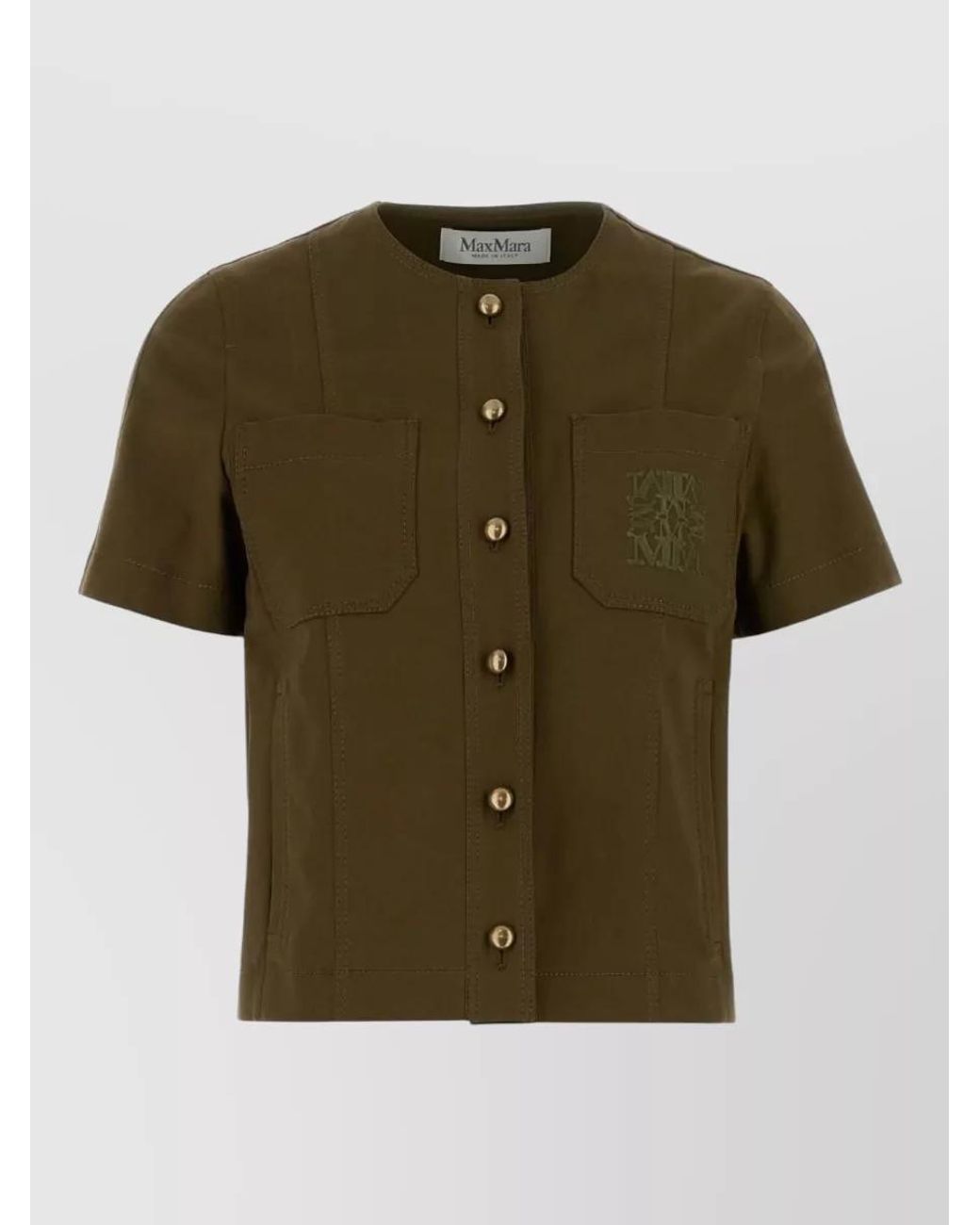 Max Mara Green Stretch Cotton Blouse