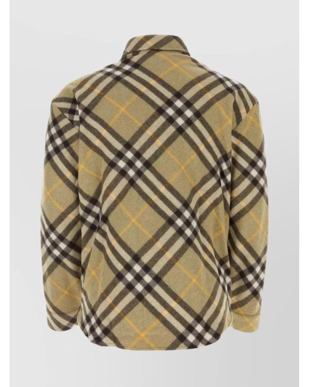 Burberry Metallic Wool Blend Printed Check Shirt for men