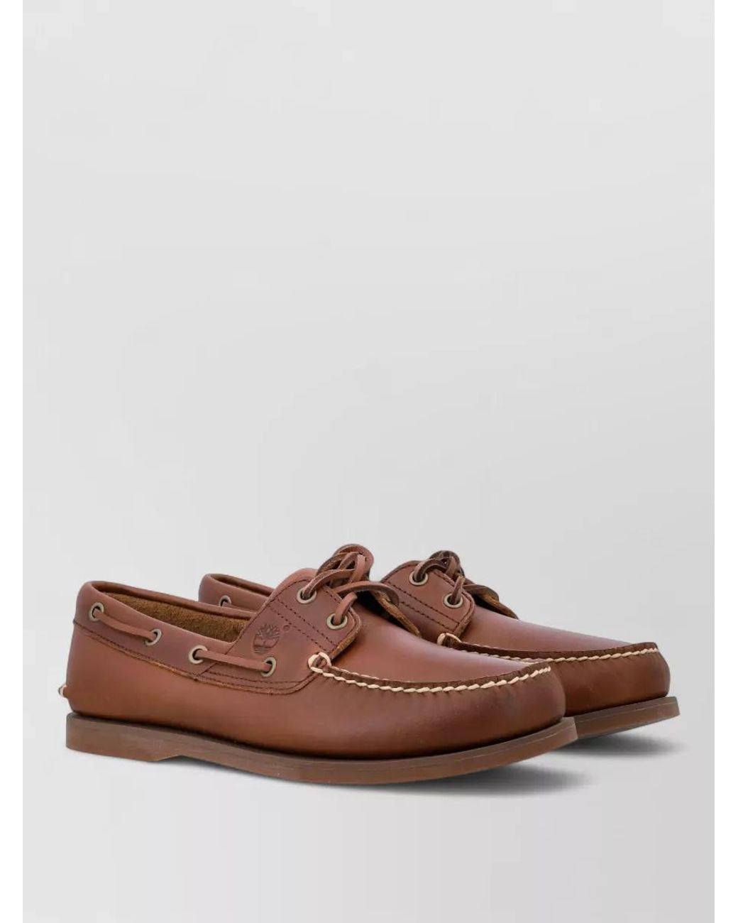 Timberland Brown Leather Boat Shoes for men