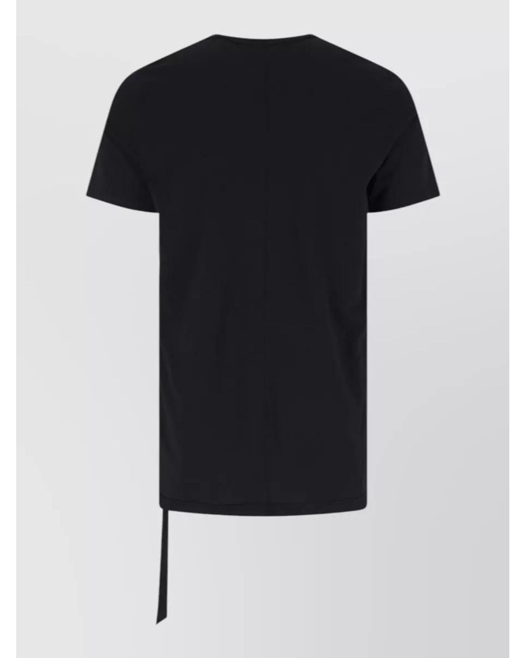 Rick Owens Black Cotton Ribbed Crew-Neck Longline T-Shirt for men