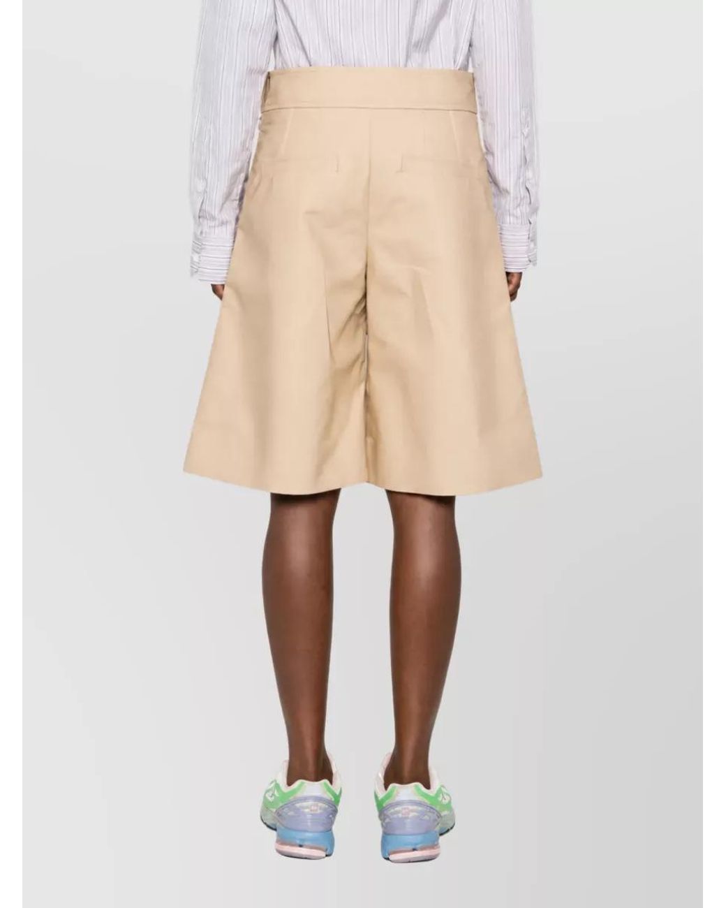 Ganni Natural Organic Cotton Bermuda Shorts