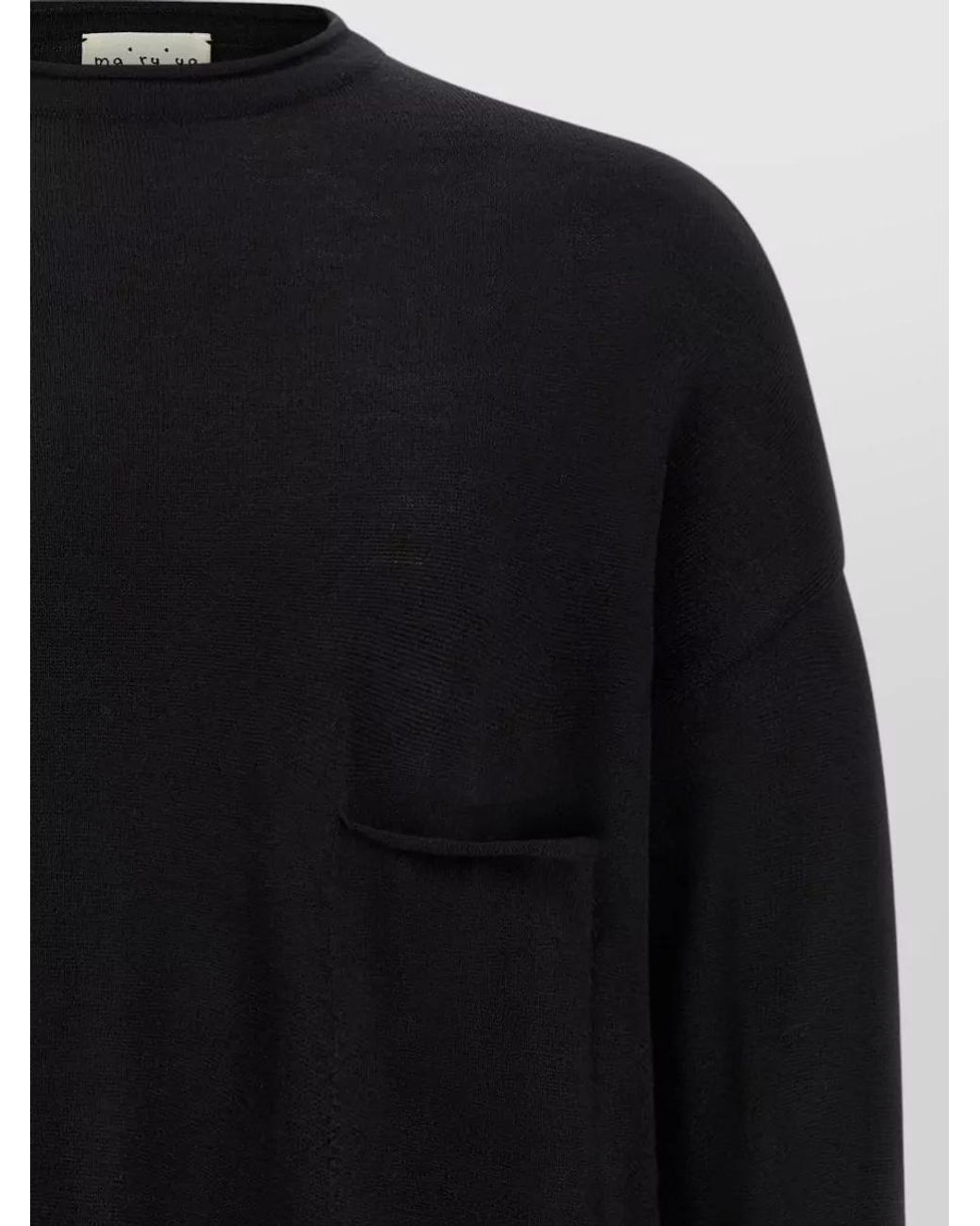 Ma'ry'ya Black Fine-Knit Virgin Wool Crew-Neck Sweater for men