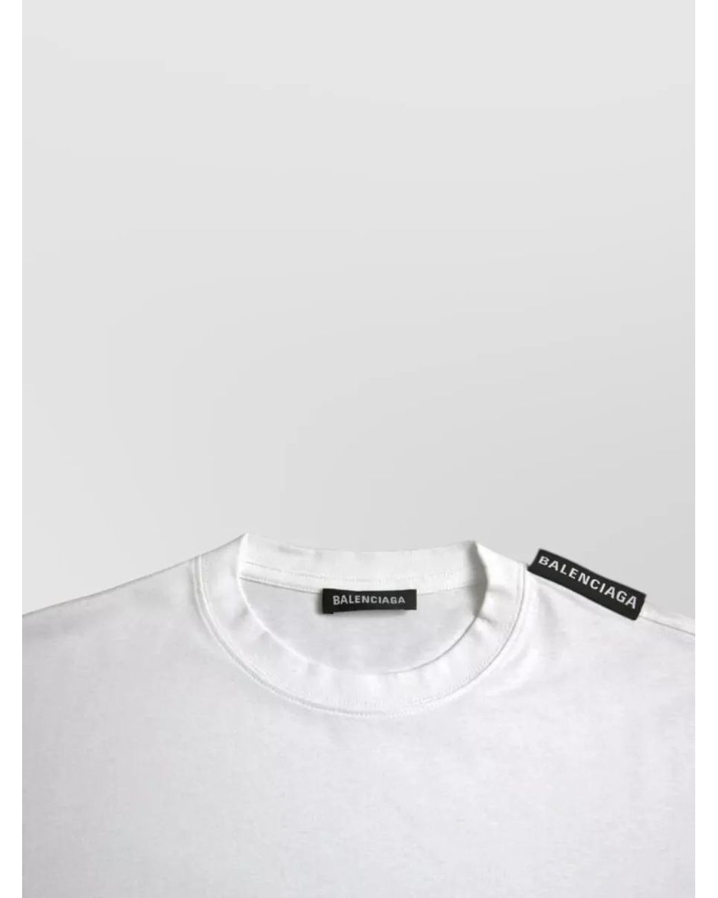 Balenciaga White Cotton Oversized Logo-Print T-Shirt for men