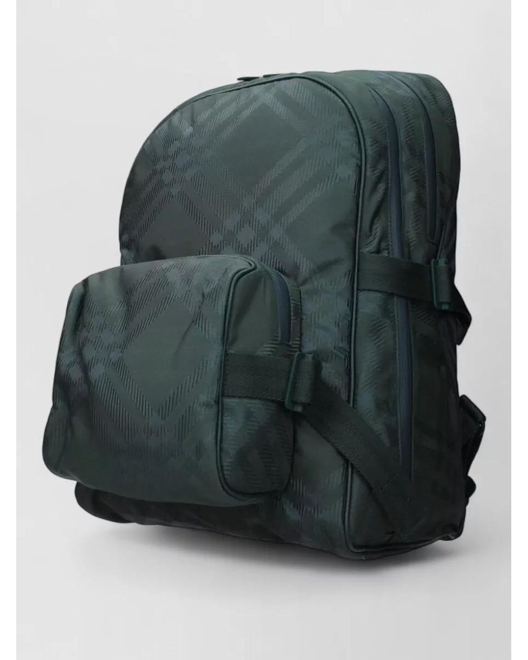 Burberry Green Nylon Checked Backpack for men