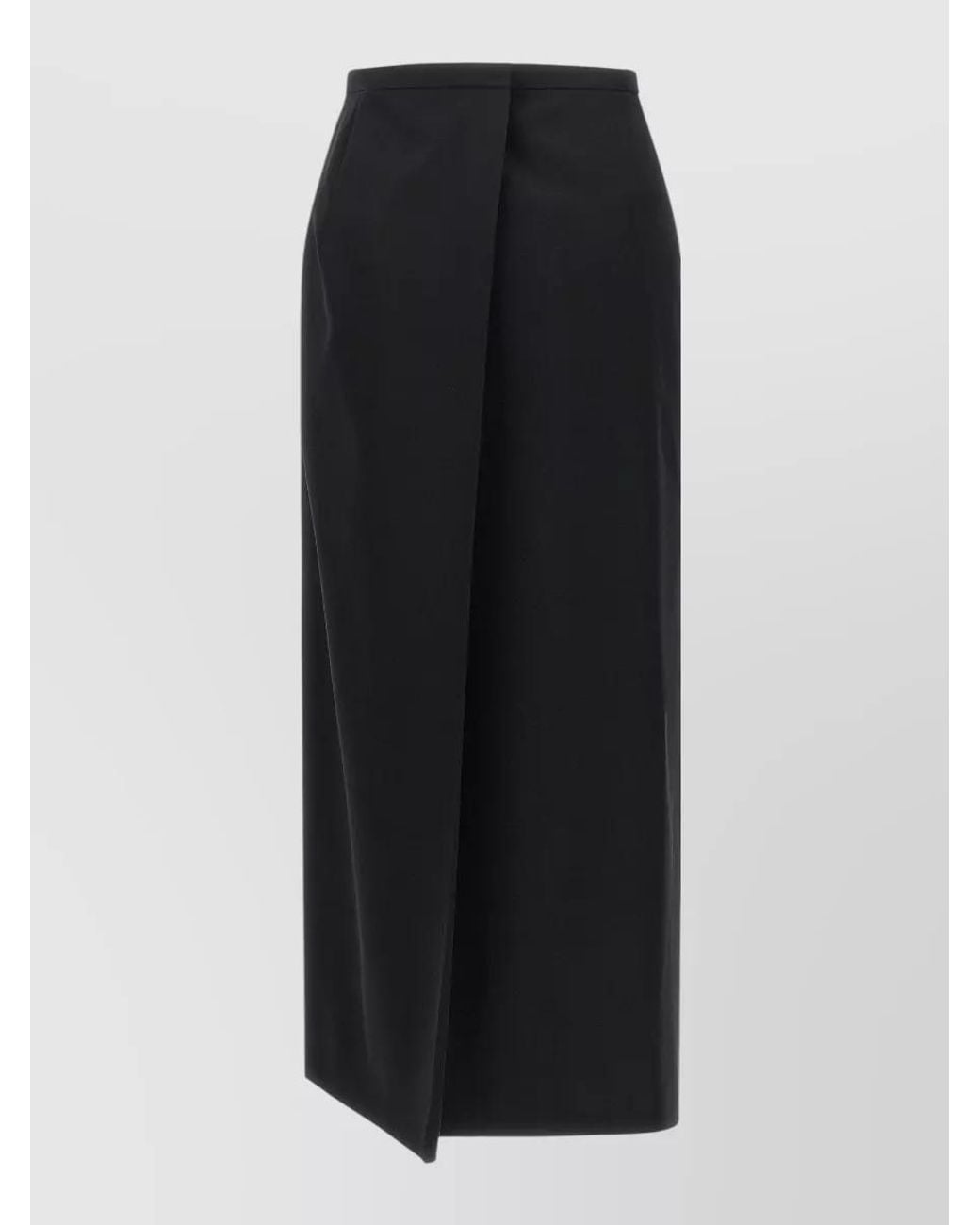 Magda Butrym Black Wool Maxi Tailored Skirt