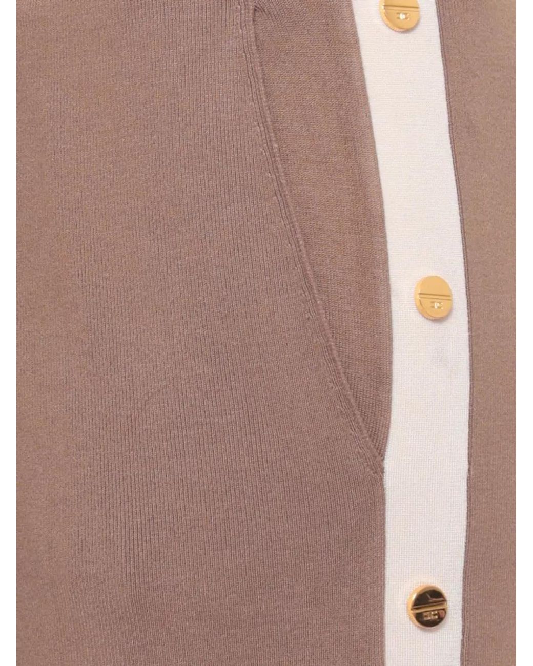 Elisabetta Franchi Natural Wide-Leg Trousers