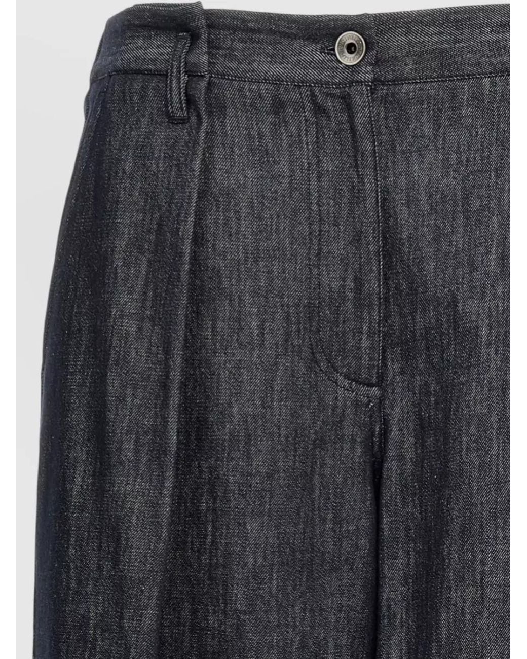 Brunello Cucinelli Blue Cropped Wide-Leg Trousers