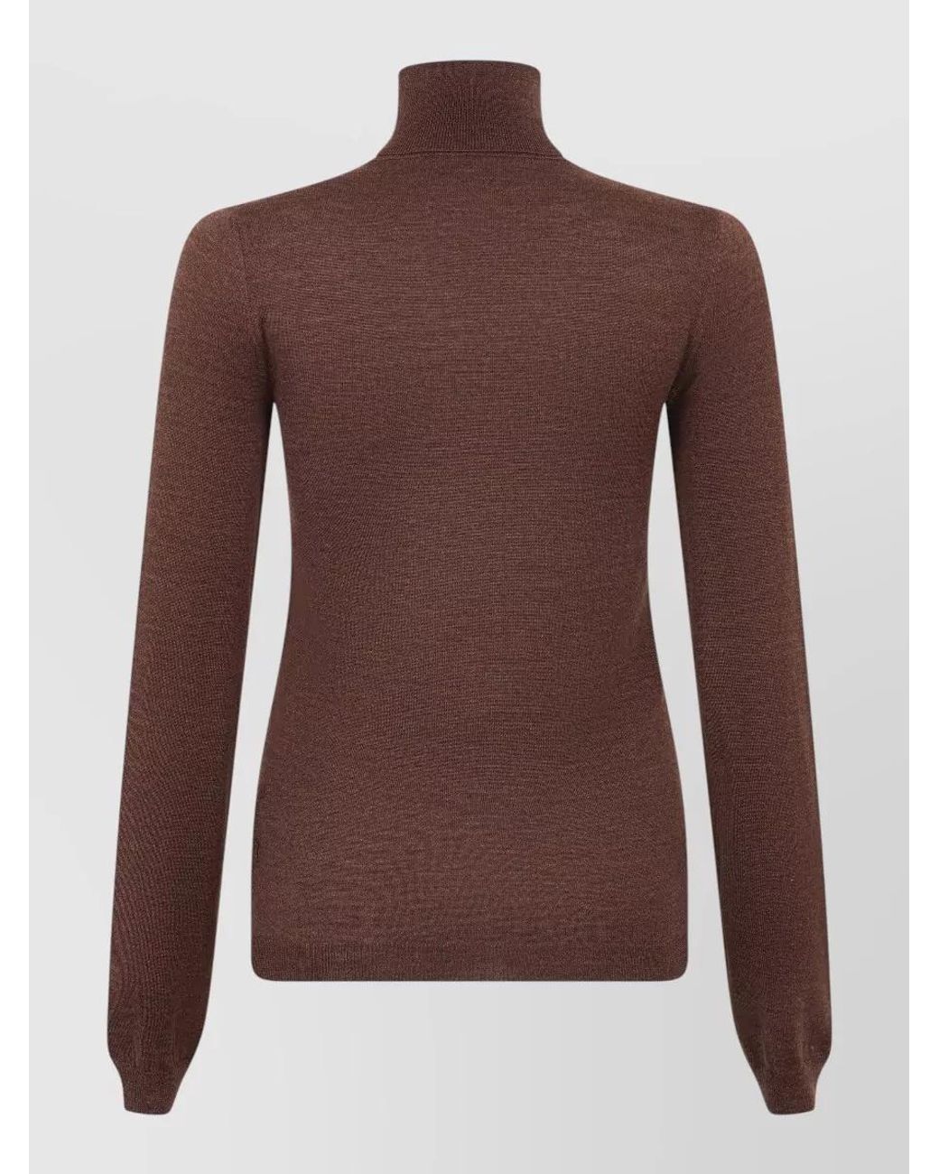 Maison Margiela Brown Wool Silk Turtleneck Sweater