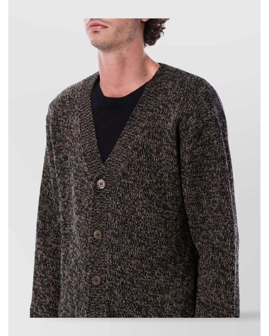 Our Legacy Gray Superfine Wool V-Neck Cardigan for men