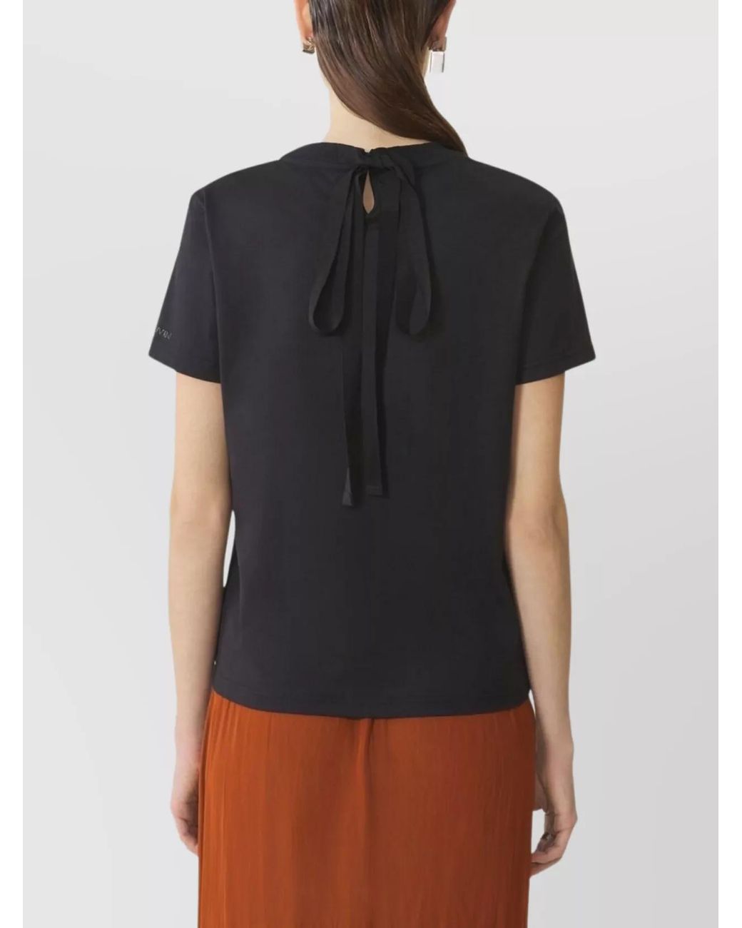 Lanvin Black Knot Detail Short Sleeve Cotton T-Shirt