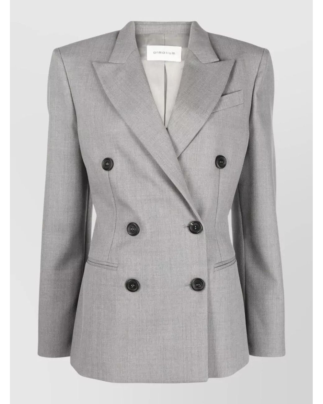 ARMARIUM Gray Virgin Wool Double-Breasted Blazer