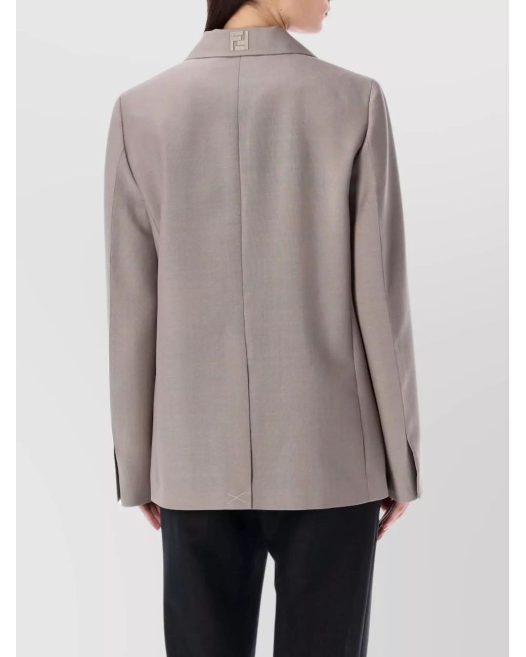 Fendi Gray Mohair Wool Blazer