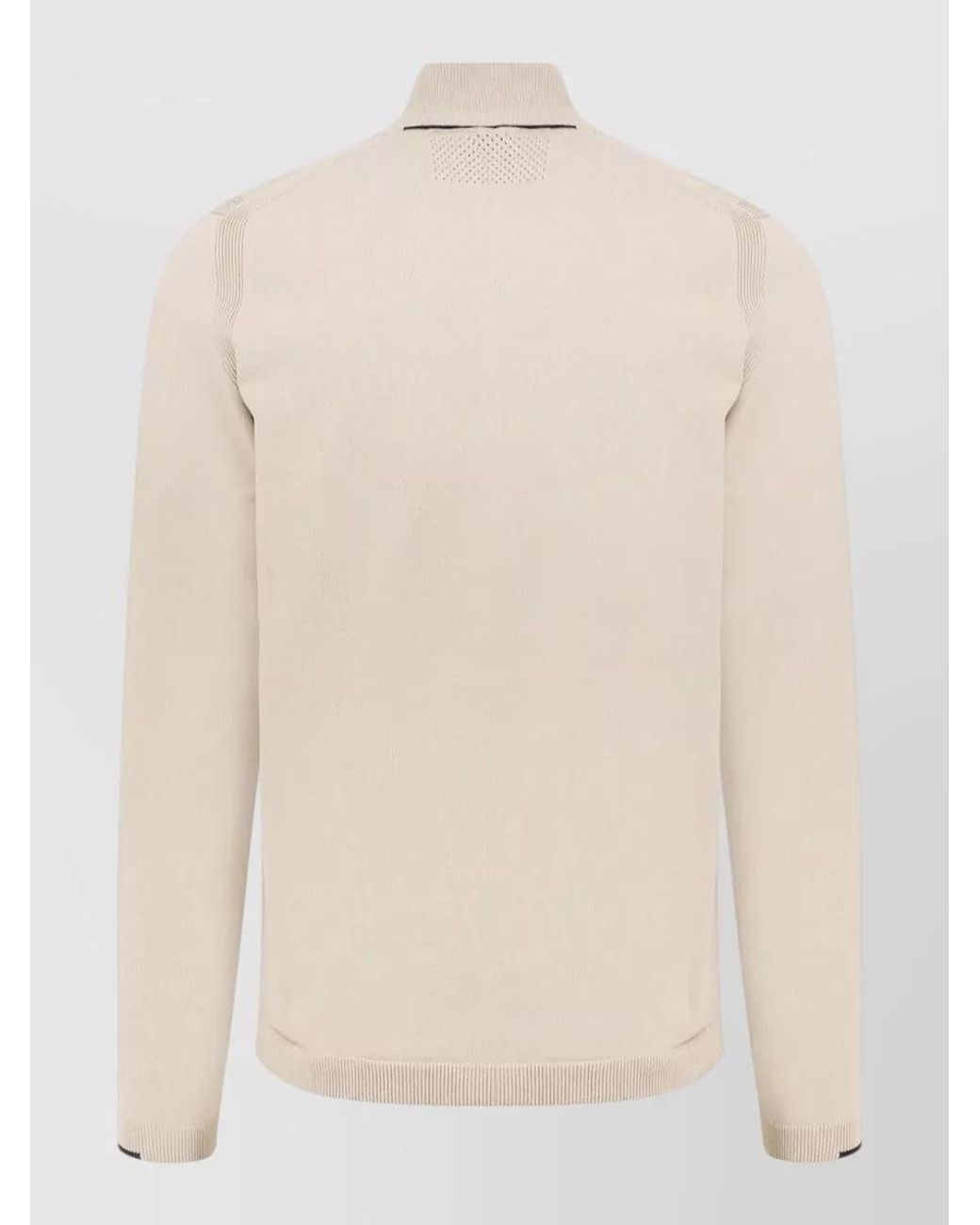 Boss Natural Ribbed Half Zip Sweater for men
