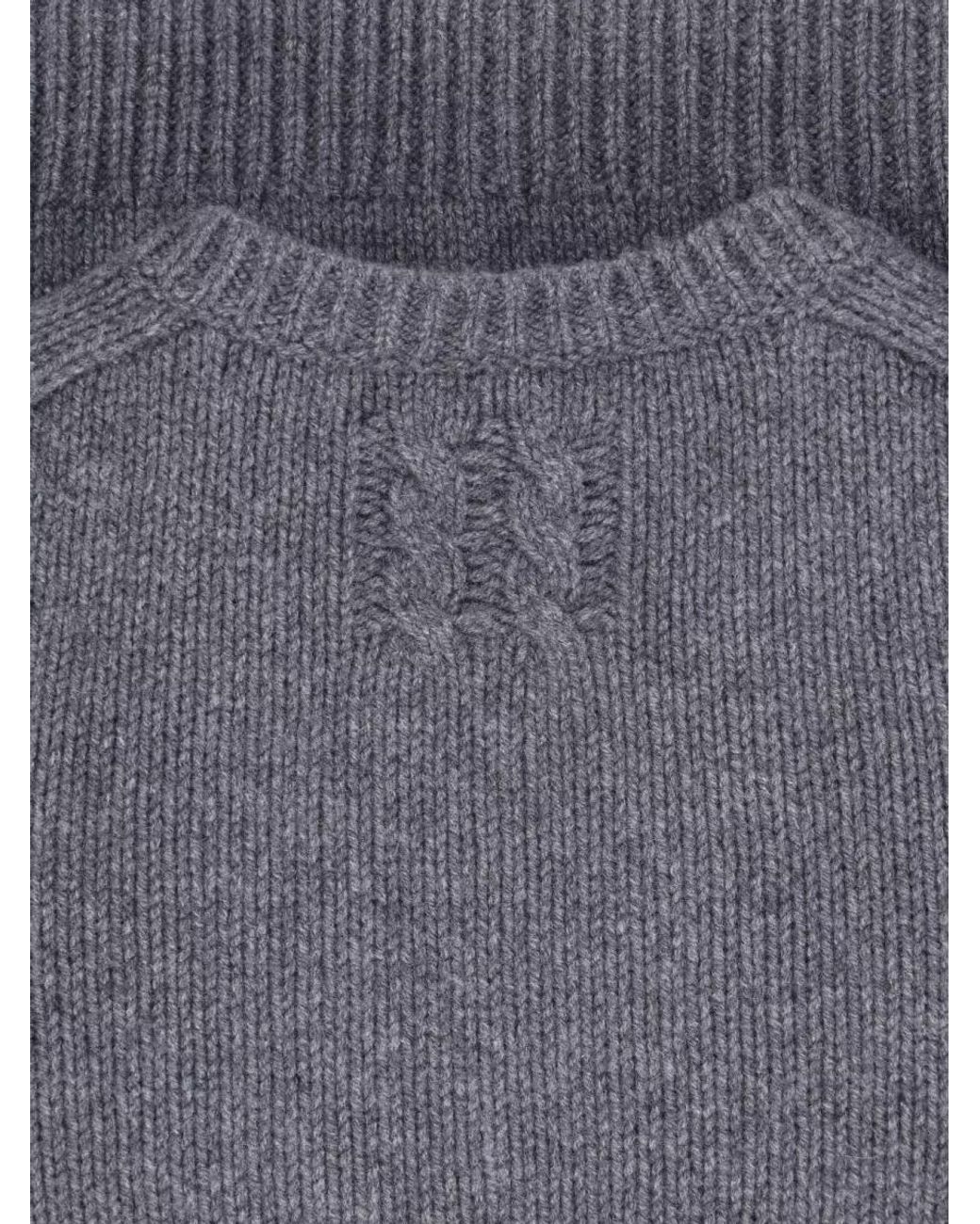 Nili Lotan Gray Cashmere Virgin Wool Crewneck Knitted Top