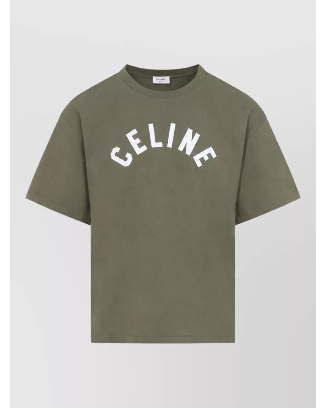 Céline Green Relaxed Cotton Logo-Print T-Shirt for men