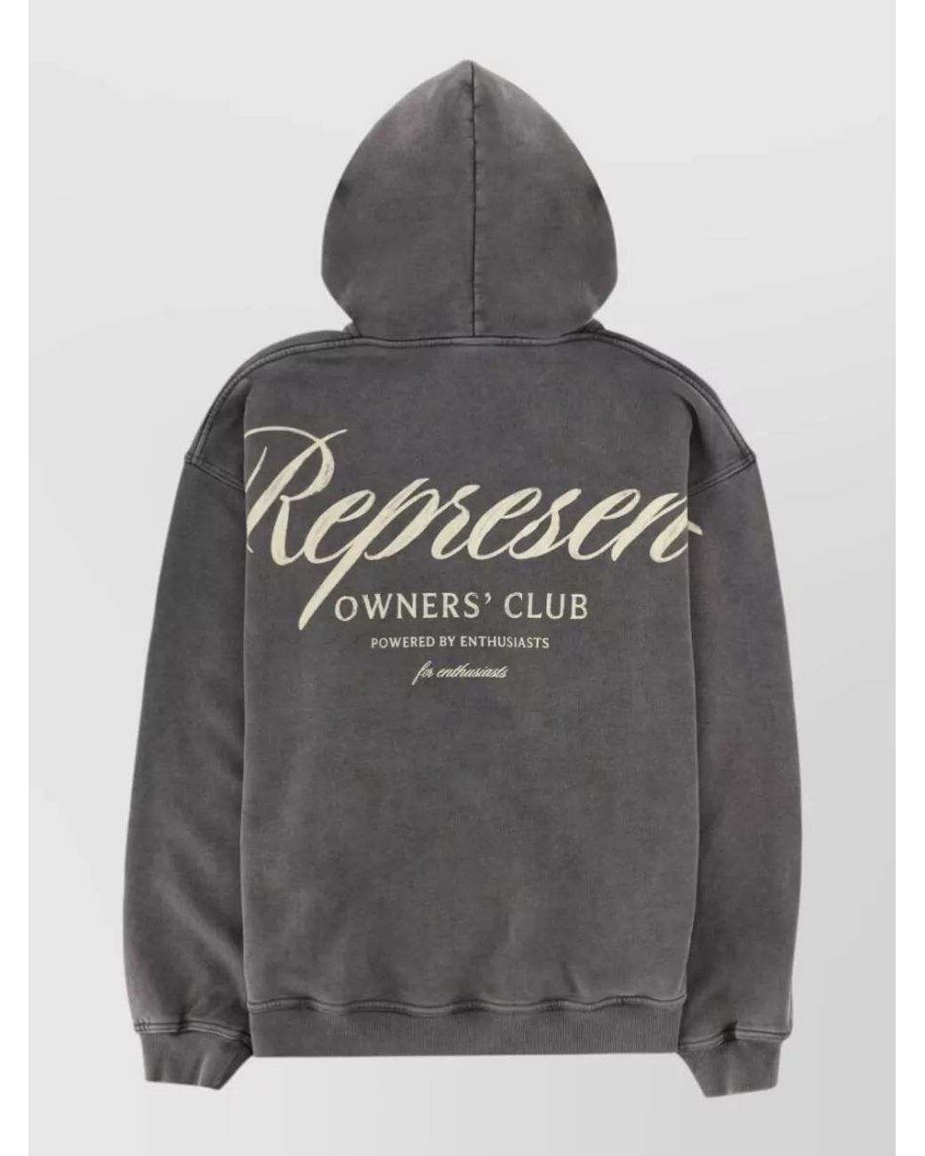 Represent Gray Cotton Oversized Logo-Print Hoodie for men