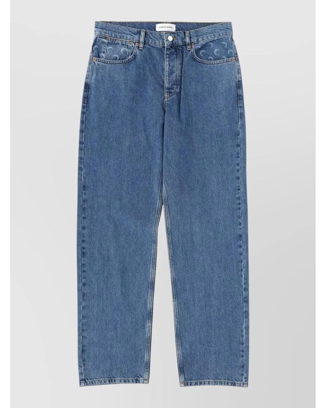 MARINE SERRE Blue Denim Straight-Leg Jeans for men