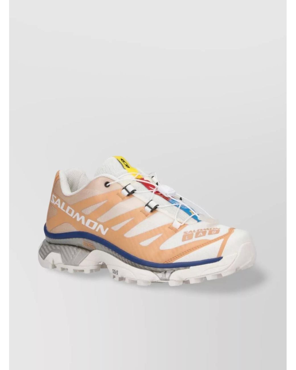 Salomon White Low Top Sneakers With Mesh Upper And Rubber Outsole