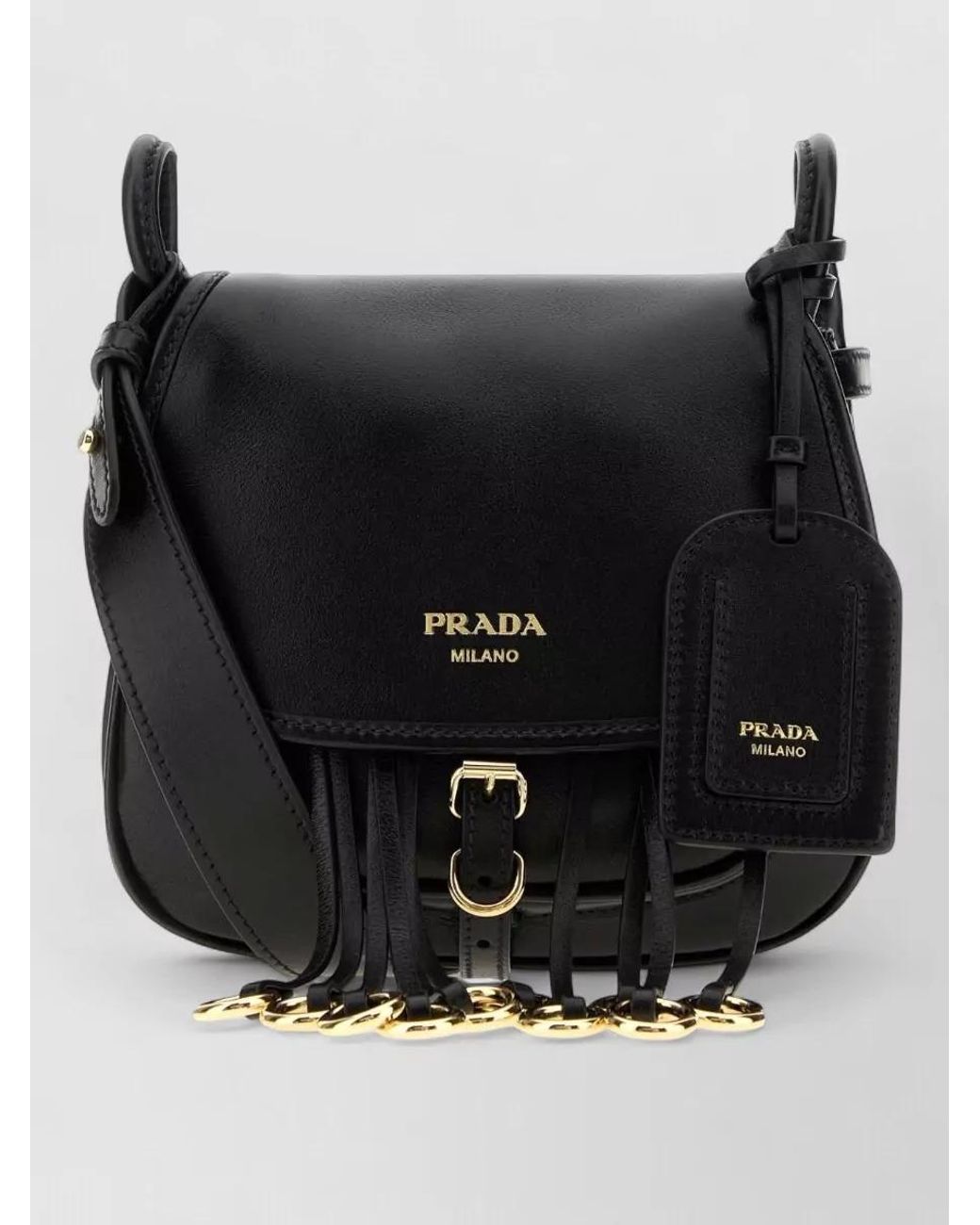 Prada Black Leather Cross-Body Bag