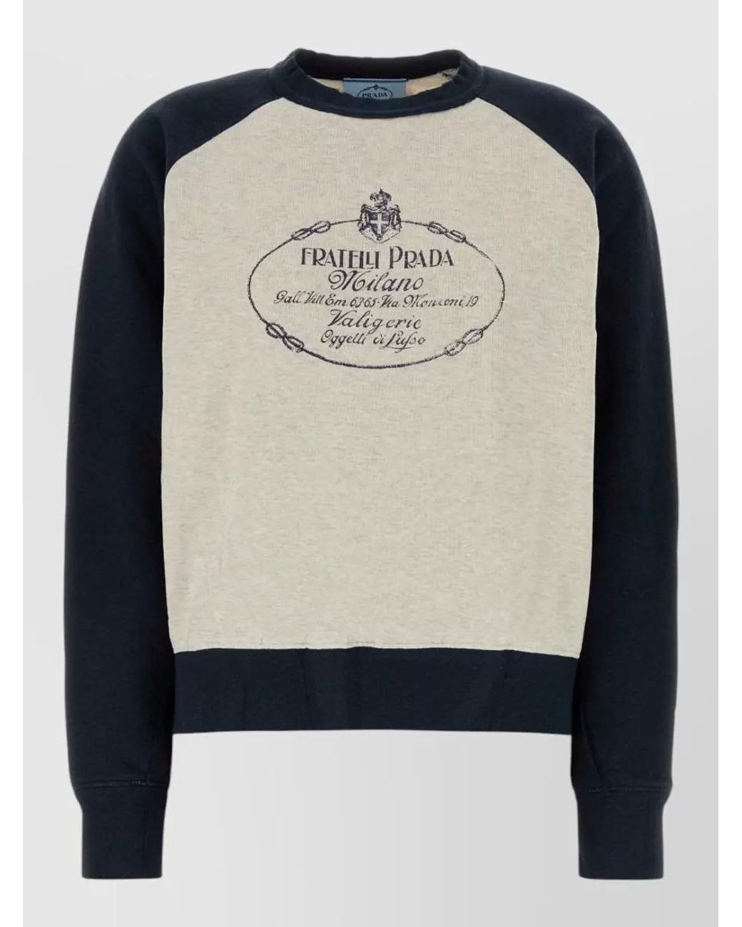 Prada Multicolor Two-Tone Cotton Sweatshirt