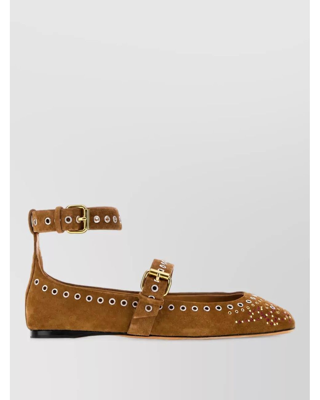 Isabel Marant Brown Suede Leather Ballerina Shoes
