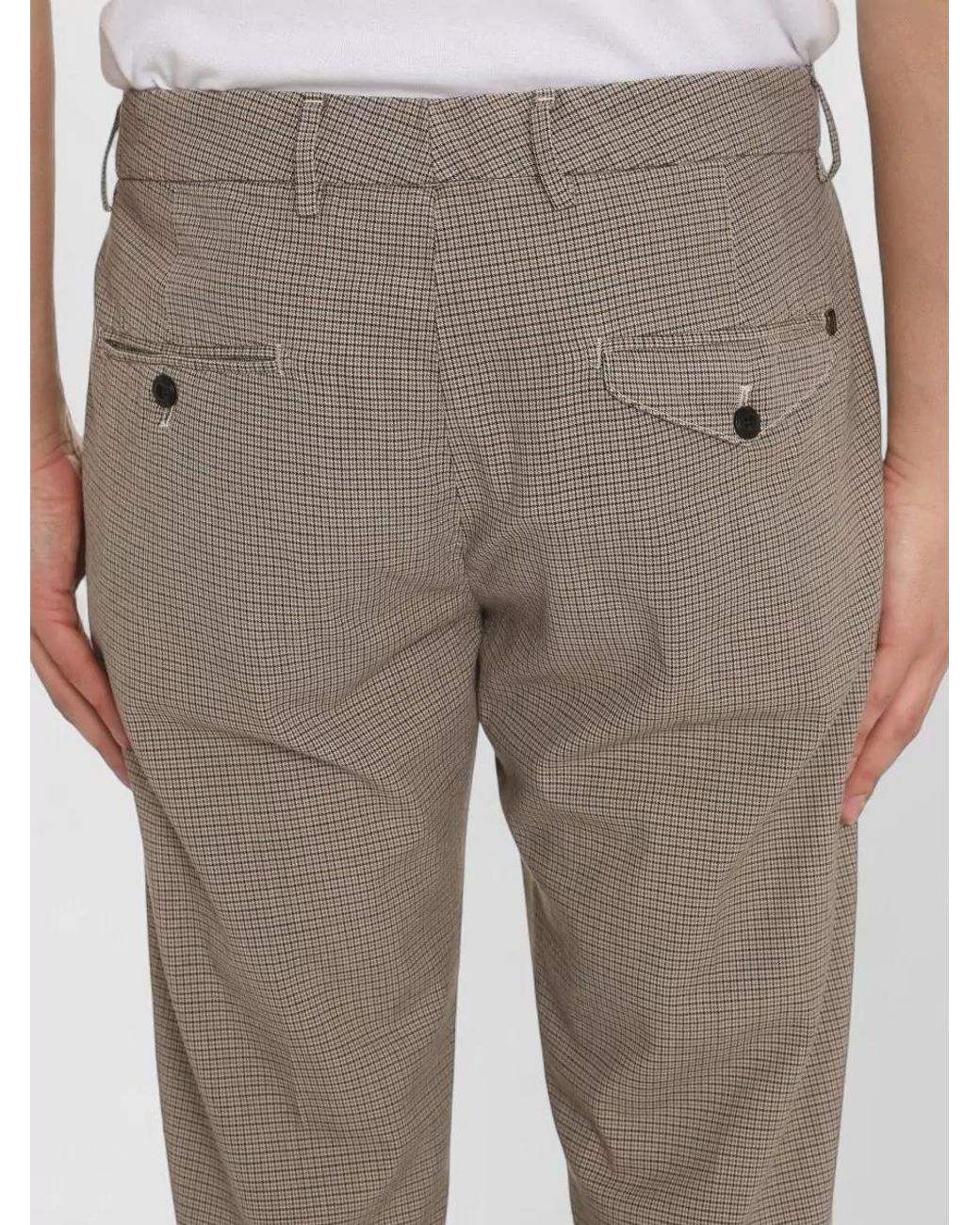 Dondup Gray Prince-Of-Wales Checked Straight-Leg Trousers for men