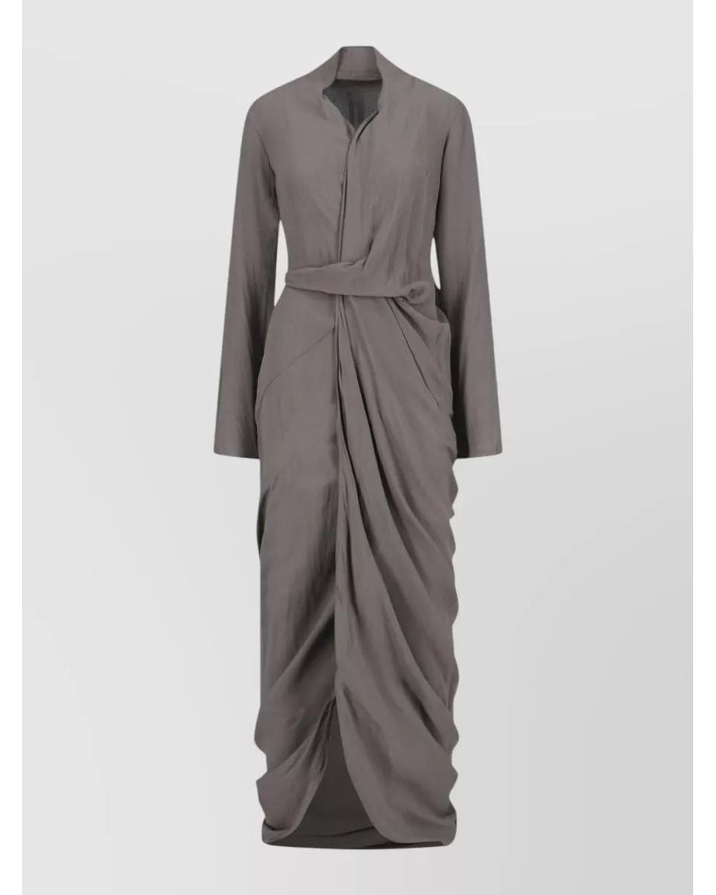 Rick Owens Gray Silk Knee-Length Dress