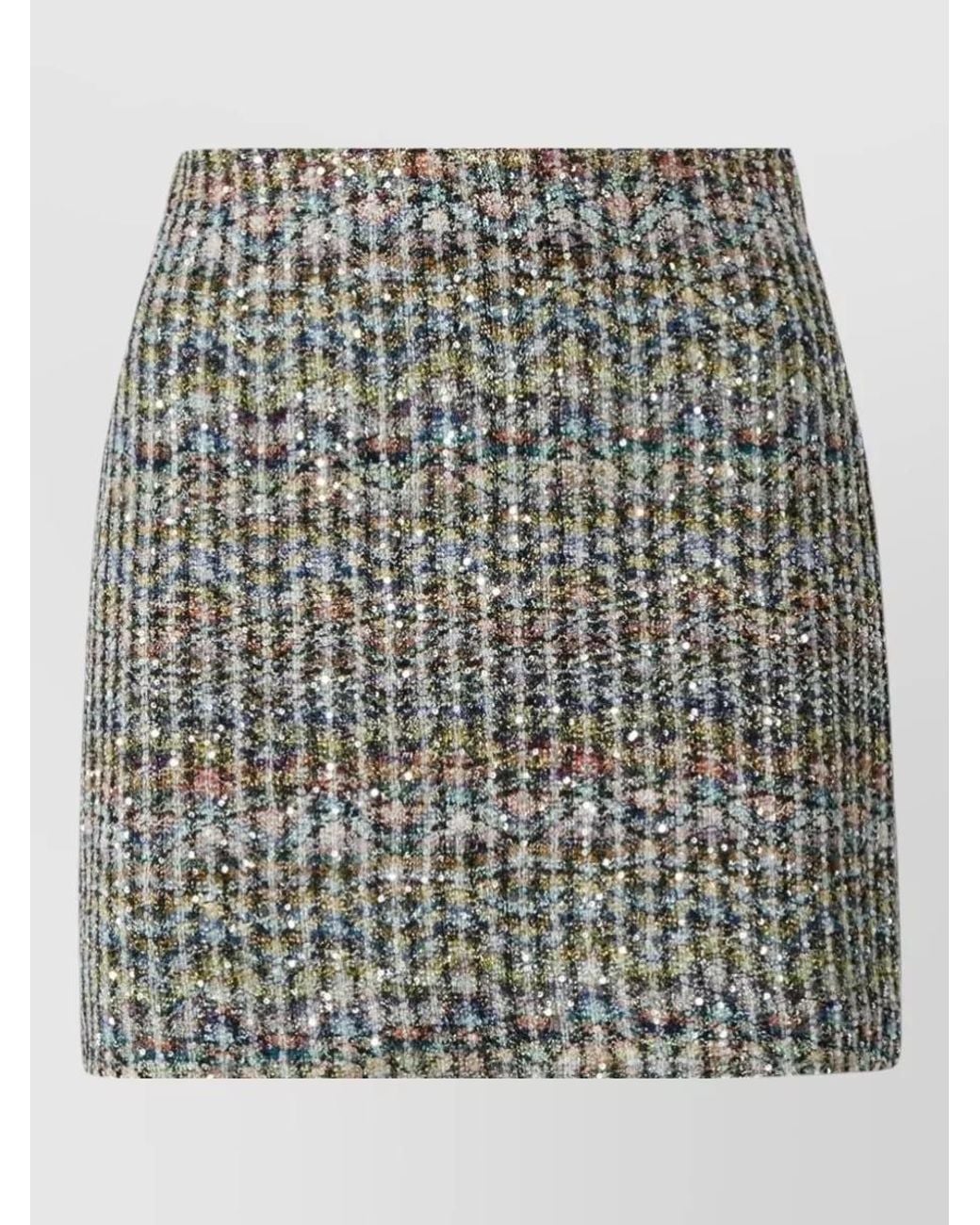 Missoni Gray Sequinned Chevron Mini Skirt