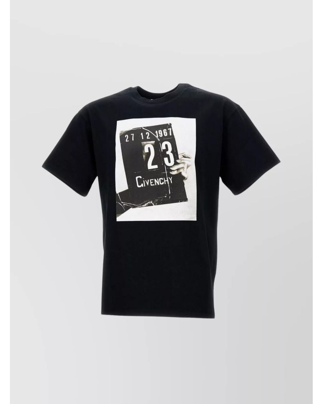 Givenchy Black Cotton Maxi Print Short-Sleeve T-Shirt for men