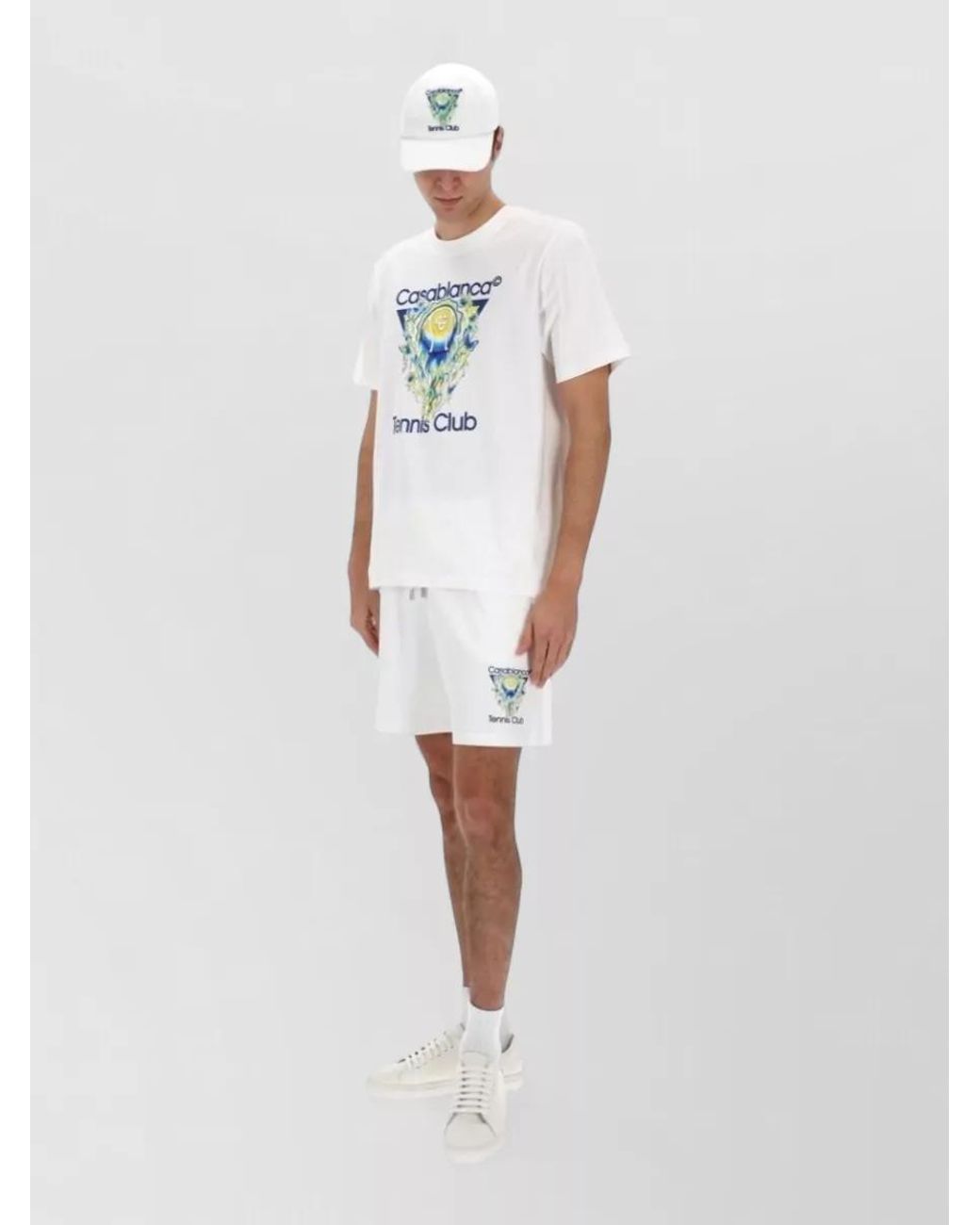 Casablanca Men`s White Cotton Loopback Shorts for men