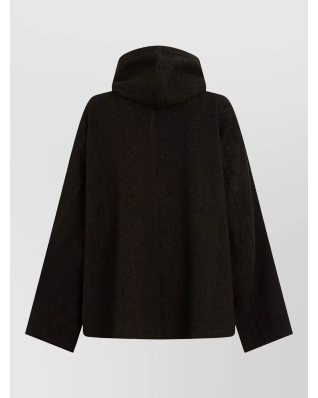 Uma Wang Black Hooded Button Jacket