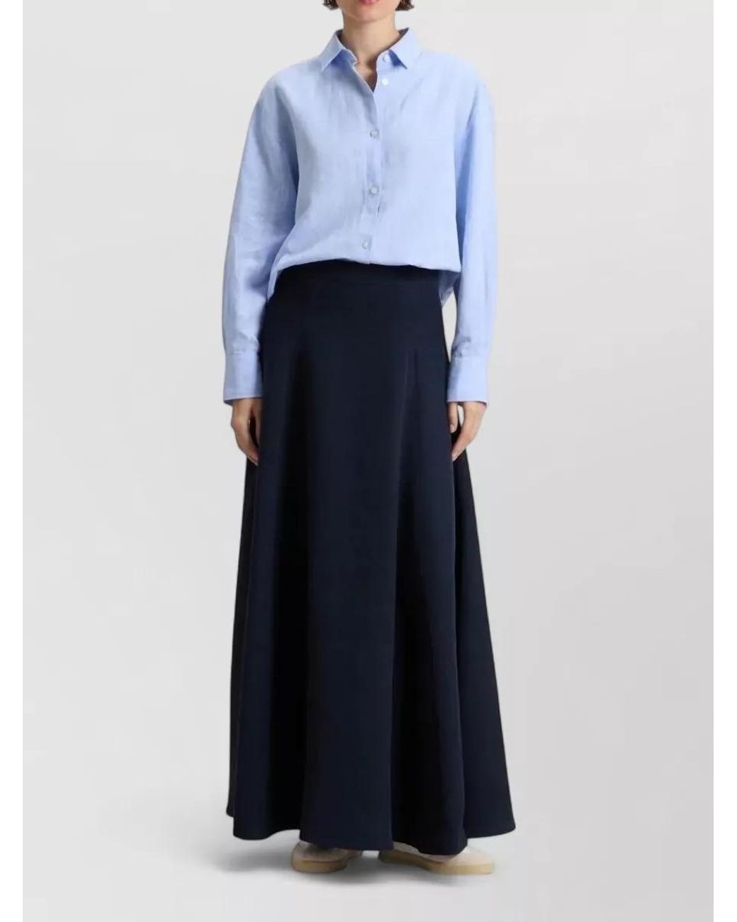 Woolrich Blue High-Waist Maxi A-Line Skirt