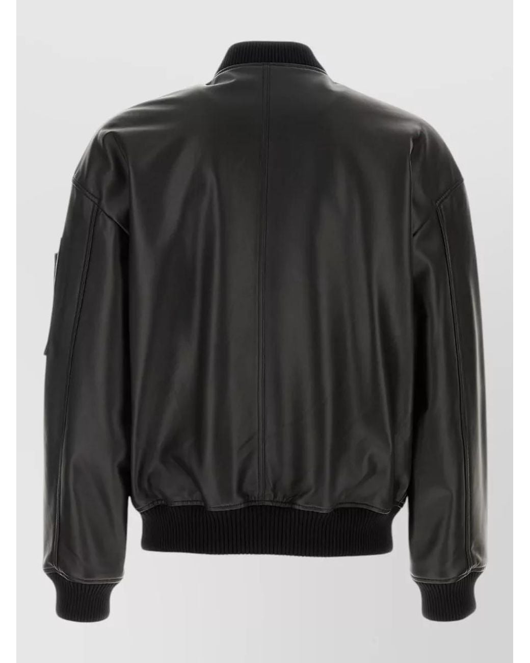 DSquared² Black Leather Bomber Jacket for men