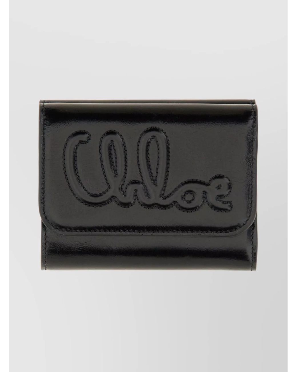 Chloé Black Leather Trifold Wallet