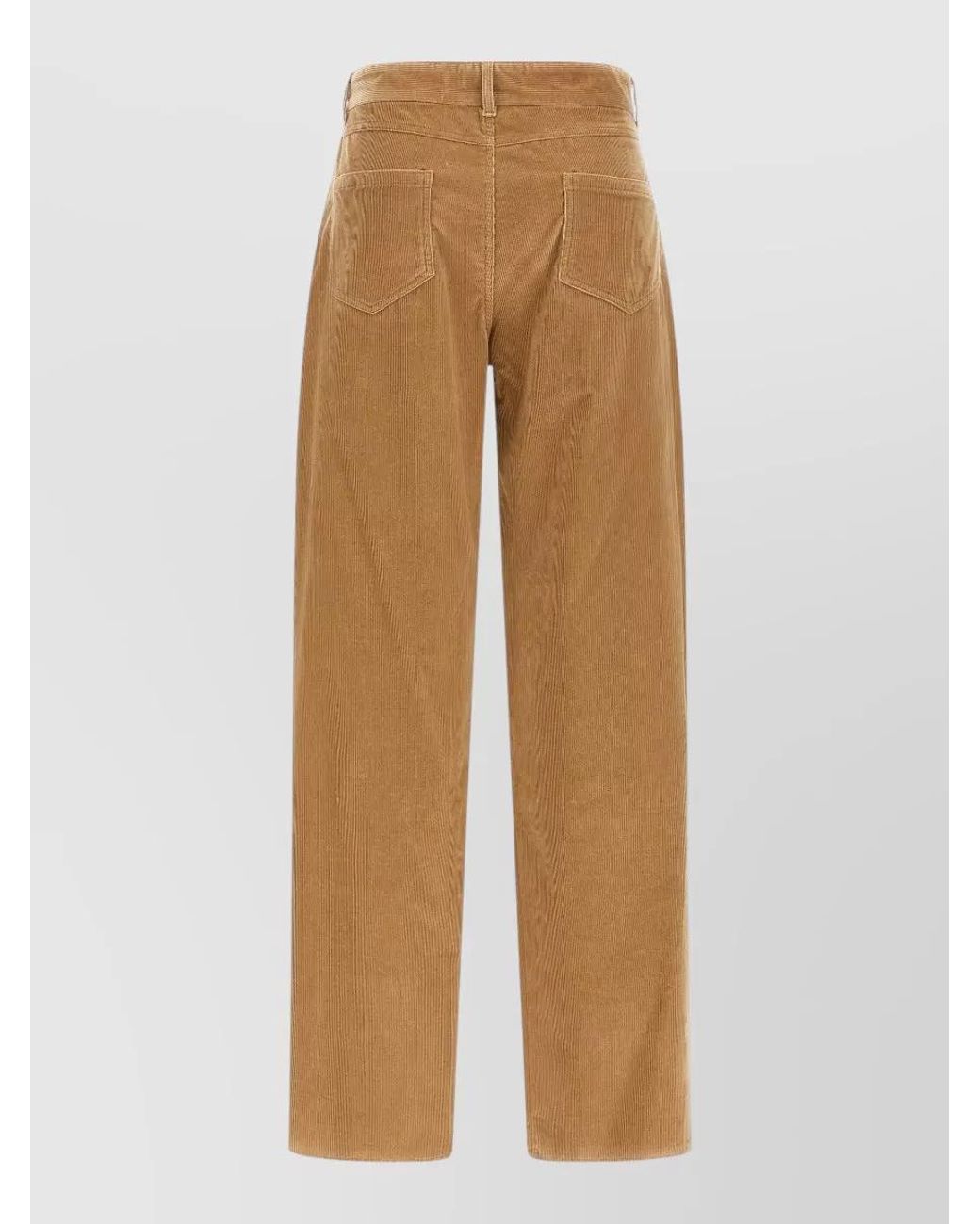 Max Mara Brown Corduroy Wide-Leg Straight-Leg Trousers
