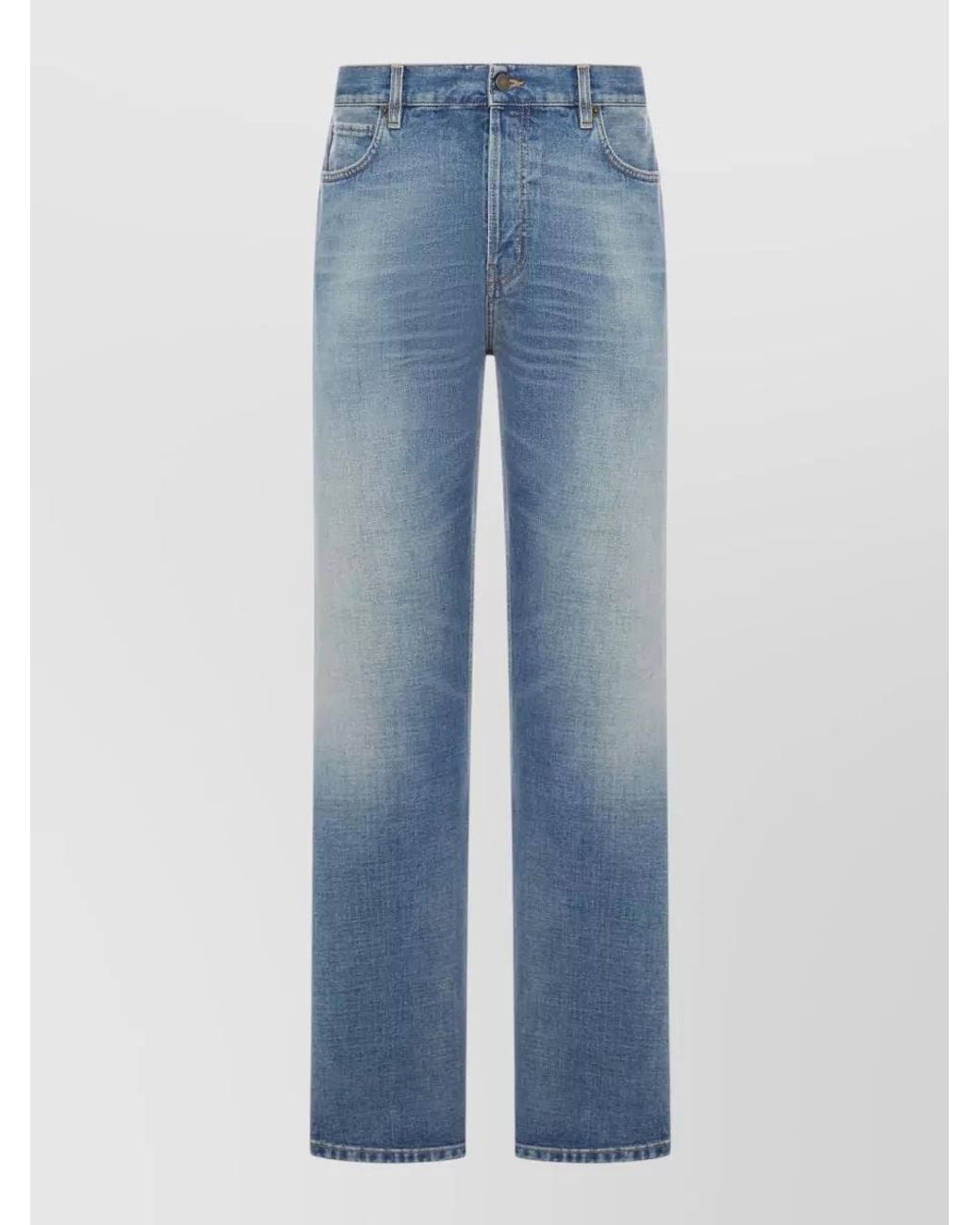 Haikure Blue Denim Mid-Rise Straight-Leg Jeans for men