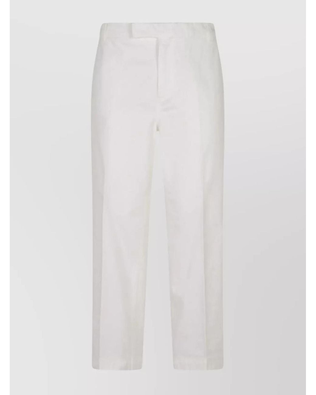 Thom Browne White Cotton Straight-Leg Chino Trousers for men