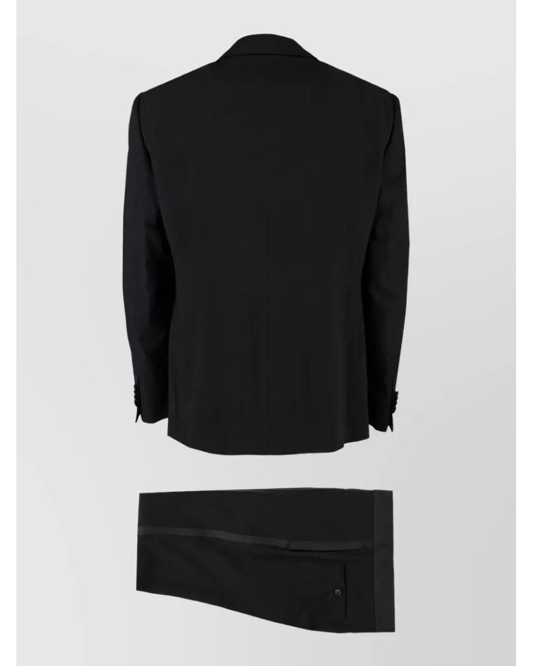 Giorgio Armani Black Virgin Wool Single Breasted Coat for men