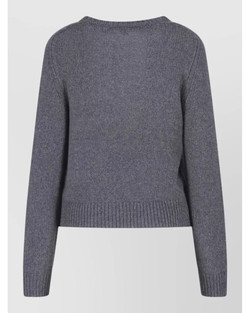 Nili Lotan Gray Cashmere Virgin Wool Crewneck Knitted Top