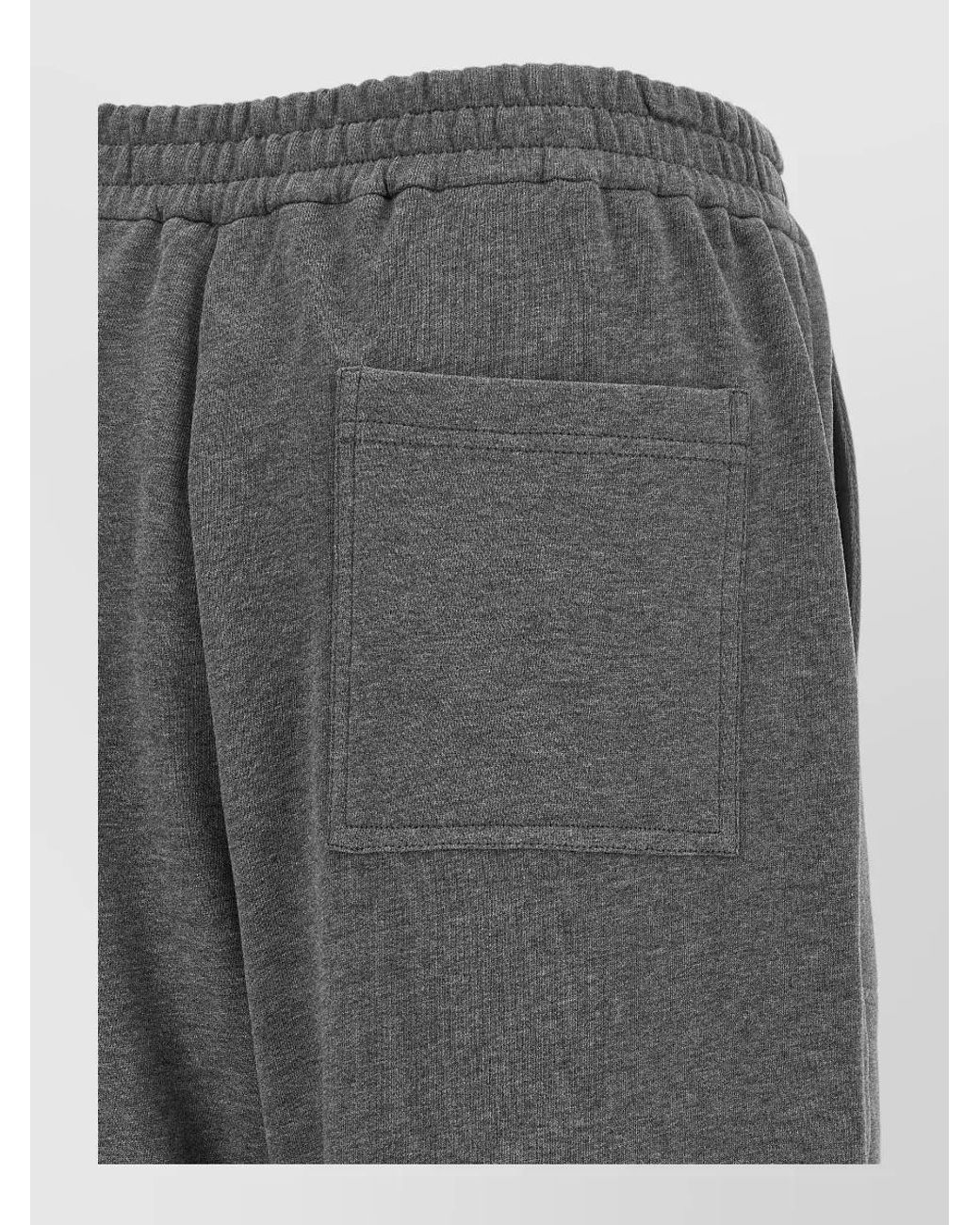 Brunello Cucinelli Gray Wide Leg Cotton Lounge Trousers