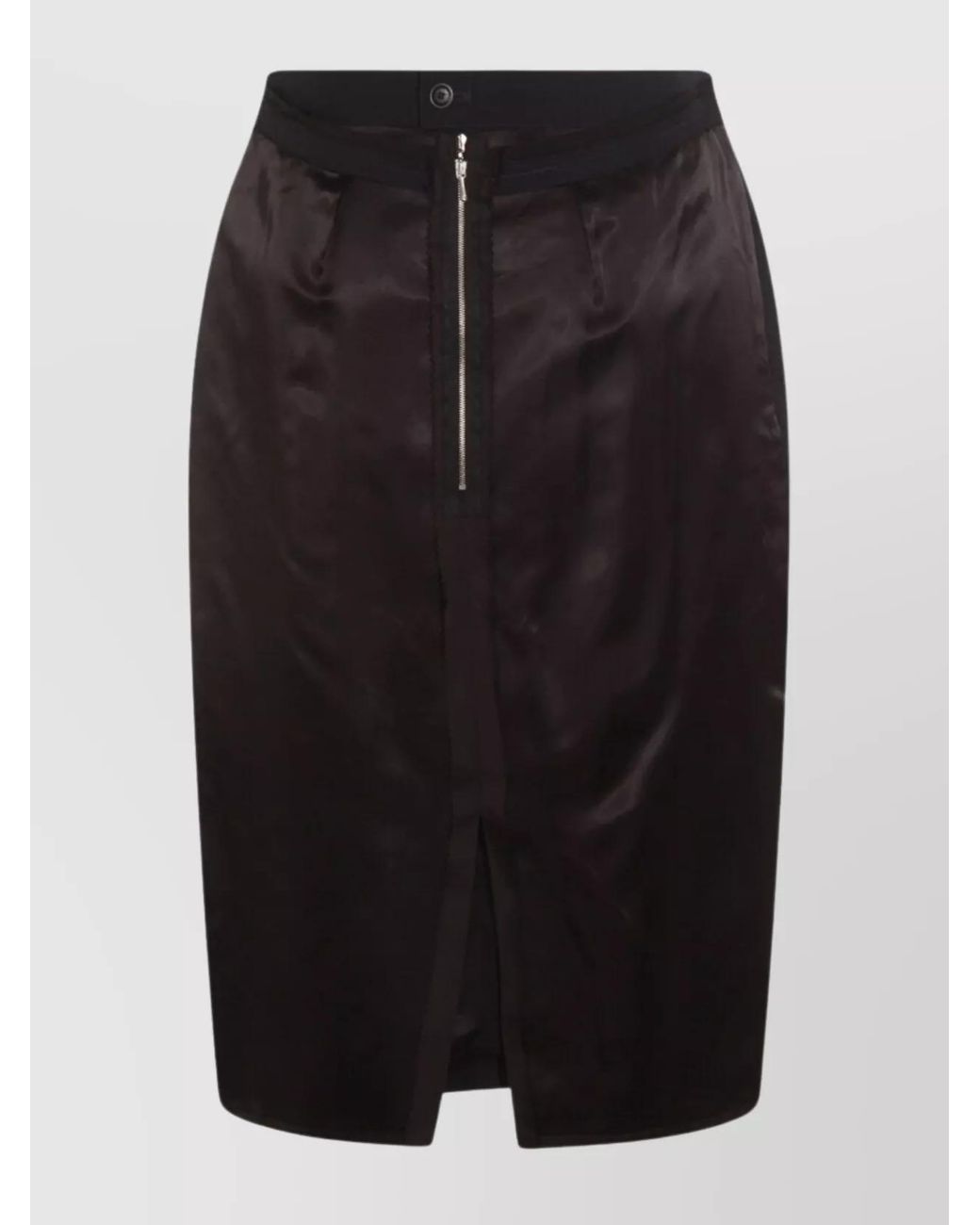 Maison Margiela Black Wool-Blend Midi Straight Skirt