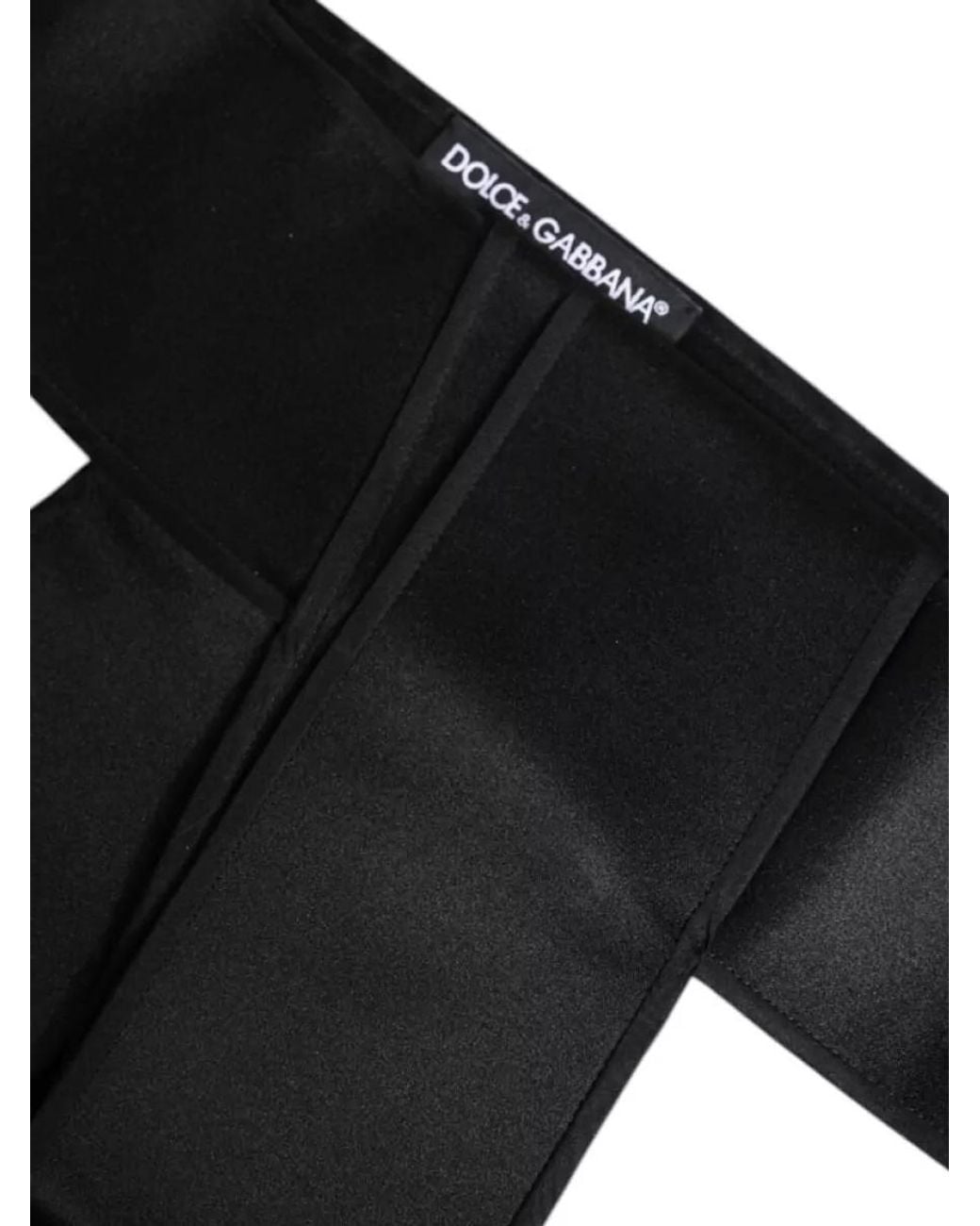 Dolce & Gabbana Black Silk Satin Wide Waist Belt