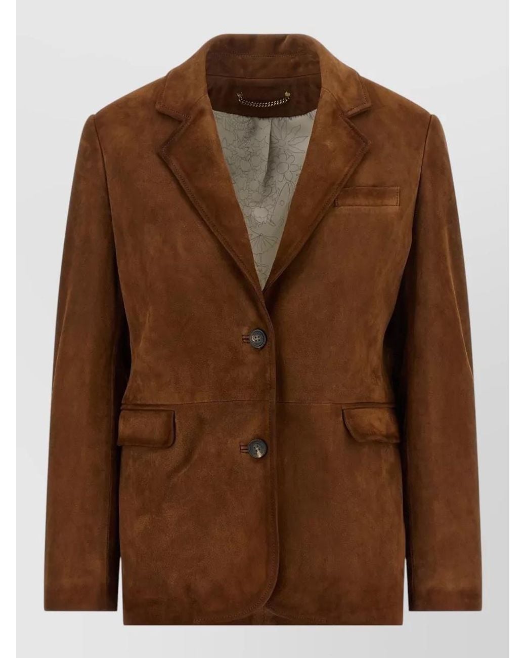 Golden Goose Deluxe Brand Brown Leather Single-Breasted Suit Jacket