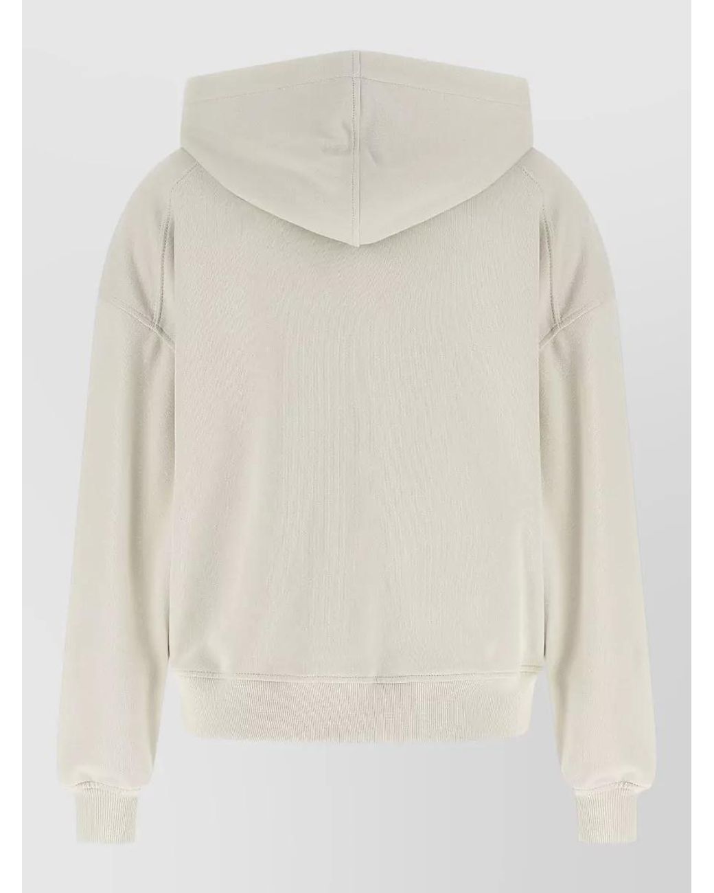 Brunello Cucinelli White Cotton Fleece Zip-Up Hoodie