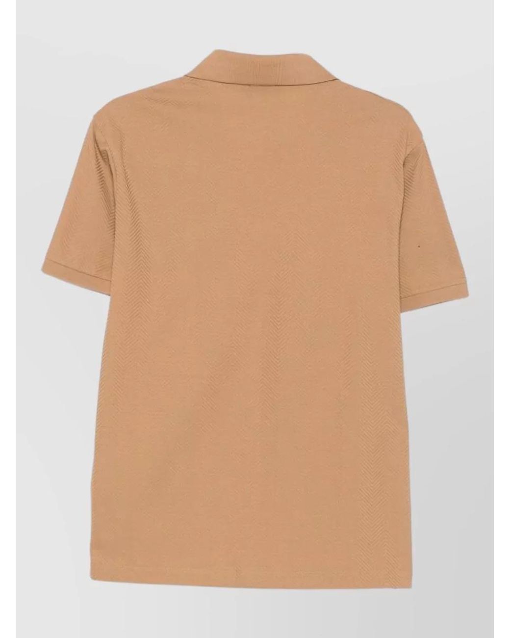 Emporio Armani Natural Chevron-Knit Cotton Short-Sleeve Polo Shirt for men